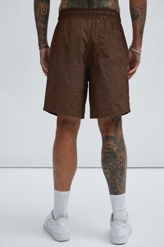 Available In Brown. Drawstring Elastic Waist Side Hand Pockets Back Pocket Utility Pockets 1 Zipper Pocket Shell: 100% Nylon Imported | Mens Safe Side Utility Nylon Shorts in Brown size Large by Fashion Nova Casual Nylon Bottoms With Elastic Waistband, Casual Nylon Shorts For Summer, Sporty Brown Shorts For Spring, Casual Nylon Shorts With Elastic Waistband, Casual Nylon Bottoms For Summer, Casual Summer Nylon Bottoms, Casual Nylon Shorts For Spring, Brown Leisure Bottoms For Summer, Nylon Leisure Bottoms With Elastic Waistband