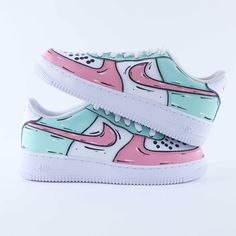 Visit my shop for more models: https://www.mesbaskets-custom.com/ Do you want to make a specific model? Contact me by message :) About the shoes: Custom sneakers air force 1 custom pastel colorful baby pink and pastel green, hand painted The price includes the pair of shoes as well as customization. Handmade model with love in my workshop in France ❤️ Top quality, waterproof and washable Angelus leather paint 🎨 Each pair is made to order, so it is not possible to cancel, exchange or return the Hand Painted Green Sneakers For Streetwear, Hand Painted Green Low-top Custom Sneakers, Green Hand Painted Low-top Custom Sneakers, Cute High-top Custom Pink Sneakers, Cute Pink High-top Custom Sneakers, Green Hand-painted Low-top Sneakers, Pink Hand Painted Low-top Custom Sneakers, Pink Hand Painted Casual Custom Sneakers, Casual Hand Painted Pink Custom Sneakers