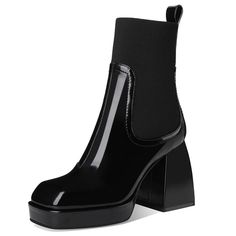 These Lucy Women's Chelsea Boots by USS Shoes, are perfect for any spring or autumn look. These boots are made with genuine leather and a square-toe shape, providing durability and comfort. With a 6" shaft height and 5" square heel, you'll be ready to take on the day (or night) in style. (Size true to fit.) • Type: Chelsea Boots• Shaft Material: Genuine Leather• Season: Spring/Autumn• Toe Shape: Square Toe• Sole Material: Rubber• Closure Type: Elastic Band• Fit: Fits true to size, take your norm Leather Chelsea Boots Women, Heel Chelsea Boots, Brown Chelsea Boots, Botas Chelsea, Skirt And Sneakers, Chelsea Boots Women, Leather Short, Mens Boots Fashion, Black Chelsea Boots