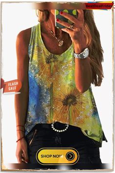 Bestdealfriday Sleeveless Casual Crew Neck Vests Chaleco Casual, Floral Print Shirt, Vestido Casual, Floral Print Tops, Sleeveless Tshirt, Casual Tank Tops, Online Tops, Knitted Tank Top, Printed Tank Tops