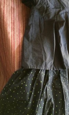 "Black 80s Skirt and Sleeveless to outfit, with green dot accents on the skirt and neckline of the top. It says Small top (but it fits me and I'm a 12) and it says Large skirt, which measures 30\" at the waist, and which I think is about a 10. Black combed cotton. The skirt buttons up the front and the top just fits over the shoulders, slips on, no closure. Please take a look at my storefront at: https://www.etsy.com/shop/FabFinds42?ref=seller-platform-mcnav I have a wide selection of one-of-a-k 80s Black Outfit, Retro Fitted Black Skirt, Retro Black Long Skirt, Black Outfit Skirt, Black Tiered Patchwork Skirt, Vintage Black Skirted Bottoms, Black Vintage Tiered Skirt, Black Voluminous Gathered Skirt, Black Skirt Outfit