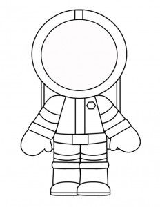 an image of a paper doll with a space suit on it's chest and legs