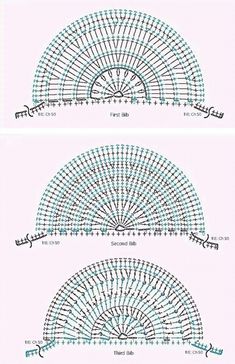 three different types of circular crochet patterns