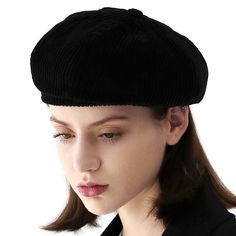 PRICES MAY VARY. Shape / This hat, made in the form of the most classic beret of the round shape, can be made in the direction and shape according to the user's taste. 8 Panel / Made with a total of 8 panel crowns and a short brim, this hat creates a more classic mood. Corduroy Fabric / Made from 100% cotton, thick heavy corduroy, this hat offers luxurious colors and a warm touch. 40-cotton fabric inner / lining of the hat is made of 100% cotton fabric, providing an excellent fit. Size adjustmen Retro Black Beret For Winter, Adjustable Retro Winter Beret, Adjustable Beret With Short Brim, Luxurious Colors, Classic Mood, Hunting Caps, Corduroy Fabric, Beret Hat, Berets