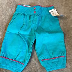 Vintage Sears Infant Baby Corduroy Pants In Teal Nos Size Small 14-19lbs Tags Attached Good Condition Ships From A Smoke Free Home Pink Overalls, 70s Girl, Army Shorts, Knit Baby Romper, Girls Denim Shorts, White Jean Shorts, Baby Bottoms, Jeans Kids, Sleeveless Rompers