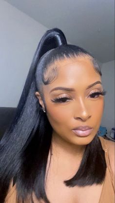 Short Half Up Half Down, Spiky Haircut, Modern Waterfall, High Ponytail Hairstyles, Weave Ponytail Hairstyles, Black Ponytail Hairstyles, Dope Hairstyles