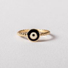 Cotton Long Dress, Evil Eye Ring, Solid Gold Ring, Eye Ring, Solid Gold Rings, Stackable Rings, Mother's Day Gift, Evil Eye, Gold Ring