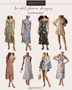 a group of women's dresses in different styles