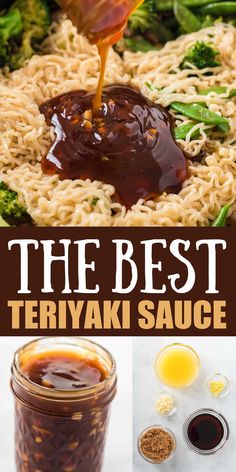 the best teriyaki recipe with broccoli, noodles and sauce in a jar