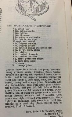 an old recipe book with instructions on how to bake