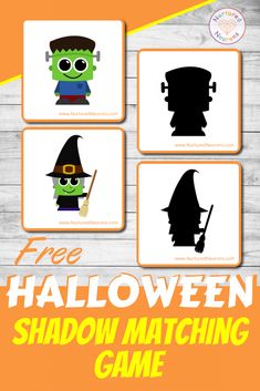 halloween shadow matching game for kids