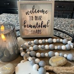 Welcome Chaos Home Accent Decor Picture Framed Art Cursive Small Wall Decor, Angel Wall Art, Wood Butterfly, Star Wall Art, Floral Wall Art Canvases, Picture Frame Art, Wall Board, Small Wall, Picture Frame Wall