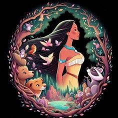 an image of a woman surrounded by animals