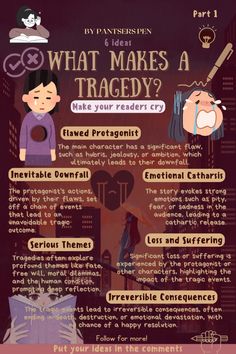 What make a story a tragedy tips and sad inspiration for your novel. makesExplore the key elements that make a story a tragedy! Learn how tragic flaws, doomed protagonists, and heartbreaking endings create emotional impact. Discover tips on writing tragic narratives that resonate with readers and leave a lasting impression. Perfect for writers who want to understand the essence of tragic storytelling and craft compelling, emotional plots. #TragicStory #WritingTragedy #EmotionalWriting #StorytellingTips #TragicFlaws #DoomedProtagonists #WritingCommunity Writing Outline, Writing Motivation