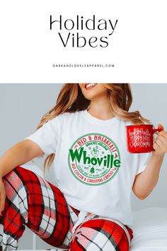 Experience a whirlwind of Whoville magic on your tee! 🎅🏽❤️ Our Graphic T-Shirt is the key to unlocking the charm of Christmas movie quotes and cute holiday fashion. Your go-to for a cozy Christmas outfit! 🌟👚 #Whoville #ChristmasTee #GraphicTShirt Movie Vibes