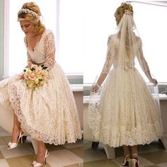 two pictures of a woman in a wedding dress, one is wearing high heels and the other has a veil on her head