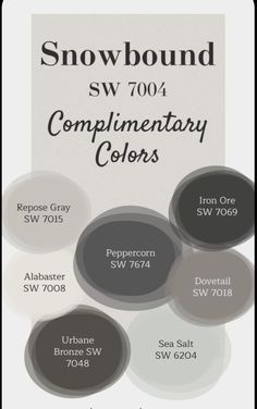 the snowbound color scheme for complimentary colors is shown in black, white and gray