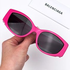 Balenciaga Bb0258s 004 Sunglasses Pink Fuchsia Grey Oval Women Brand: Balenciaga Model: Bb0258s Color Code: 004 Gender: Women Year: 2023 Frame Colour: Pink Fuchsia Frame Shape: Oval Frame Style: Full Rim Frame Material: Recycled Acetate Lens Material: Cr39 Lens Color: Grey Lens Protection: Category 3 Size: 58x18x145 100% Uv Protection Made In Italy. Full Retail Package With All Accessories: Case, Cloth And All Paperwork. 100% Authentic! Pink Cat Eye Sunglasses With Uv Protection, Pink Cat Eye Sunglasses With Gradient Lenses For Party, Chic Pink Cat Eye Sunglasses With Mirrored Lenses, Modern Pink Sunglasses With Tinted Lenses, Modern Pink Sunglasses With Gradient Lenses, Chic Pink Cat Eye Sunglasses With Uva Protection, Chic Pink Cat Eye Sunglasses With Tinted Lenses, Modern Pink Cat Eye Sunglasses For Beach, Elegant Pink Cat Eye Sunglasses With Polarized Lenses