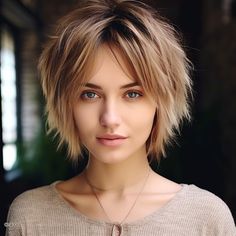 15 Short Wolf Cuts With Curtain Bangs | HairAide Short Layered Bob Curtain Bangs, Fine Hair Wolf Cut, Chin Length Wolf Cut, Short Hair Cuts With Bangs And Layers, Short Layered Hairstyle Women, Grown Out Pixie Hairstyles, Short Wolf Cut With Bangs, Hair Over 60 Aging Gracefully, Choppy Bob With Bangs