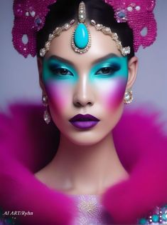 #AIArt #fashion #futureoffashion #runway #fashionmakeup #colors Fancy Makeup, Asian Art, Maquillaje De Ojos, All Pictures, Fantasy Art, Makeup, Beauty