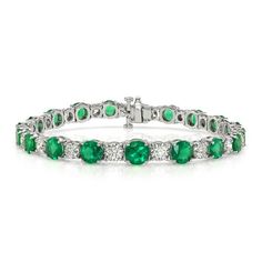 ITEM ID: EJ56 9.65 Ct. Emerald and Diamond Bracelet - 18K White Gold. #emeraldjewelry #cutebracelets #jewelrybracelet #bracelets #braceletcute #braceletsfashion Green Diamond Bracelet For Formal Occasions, Formal Emerald Diamond Bracelet With Brilliant Cut, Formal Emerald Diamond Bracelet, Green Diamond Bracelet With Brilliant Cut, Green Diamond Bracelets With Brilliant Cut, Oval Green Diamond Bracelets, Round White Gold Bracelets With Emeralds, Green Oval Diamond Bracelets, White Gold Emerald Bracelets