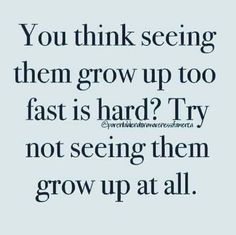 the quote you think seeing them grow up too fast is hard try not seeing them grow at all