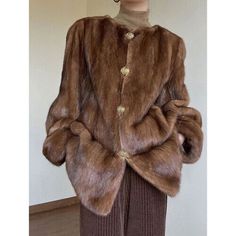 Classic Formal Fur Coat For Fall, Classic Fall Fur Coat, Elegant Fur Coat For Workwear, Long Fur Coat For Workwear, Long Sleeve Fur Coat For Spring Formal Occasions, Formal Long Sleeve Fur Coat For Spring, Spring Formal Long Sleeve Fur Coat, Formal Spring Long Sleeve Fur Coat, Fur Coat With Buttons For Workwear In Fall