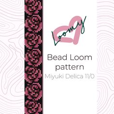 the bead loom pattern is shown in pink and black