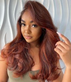 Hair Color For Dark Skin Tone, Hair Colors For Dark Skin, Colors For Dark Skin, Red Brown Hair, Copper Hair Color