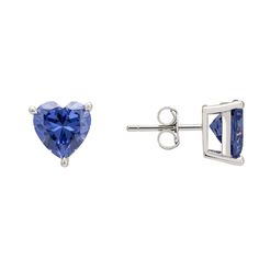 Meet our Amore Heart Stud Earrings in Tanzanite Silver, a sublime union of simplicity and everlasting charm. These earrings promise both durability and a classic elegance that never goes out of style. Each earring spotlights a heart-shaped, lab-created tanzanite gemstone, beautifully presented in a deep open setting. Known for its calming energy and ability to enhance communication. Gift a pair of our Amore Heart Stud Earrings in Tanzanite Silver; they're not just accessories, they're tokens of Classic Hypoallergenic Heart Cut Jewelry, Anniversary Sapphire Jewelry With Heart Charm, Anniversary Heart Cut Matching Earrings, Classic Heart Shaped Birthstone Jewelry, Classic Blue Heart-shaped Jewelry, Classic Heart-shaped Birthstone Jewelry, Blue Heart-shaped Jewelry With Prong Setting, Classic Heart Earrings With Prong Setting Gift, Heart Cut Earrings With Prong Setting As Gift