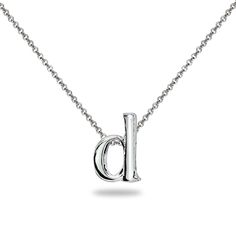 Wear this stylish slide pendant necklace to enhance your daytime and evening attire. This stunning initial necklace features a polished alphabet letter, perfect as a dainty necklace for all. This letter necklace is secured by a spring-ring clasp and hangs from a 15 inch plus an extender rolo chain. The necklace is crafted of fine sterling silver and is nickel & tarnish free. This trendy necklace in fine jewelry is a great addition to your sterling silver jewelry and personalized jewelry coll D Letter, Alphabet Names, Trendy Necklace, Trendy Necklaces, Silver 925 Necklace, Ring Pendant Necklace, Charm Set, Rolo Chain, Letter Necklace