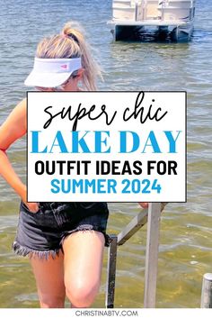 Elevate your lake weekend style with chic and trendy outfit ideas! Discover the perfect summer lake outfits for a stylish and comfortable look. Summer Lake Outfits, Lake Outfit Ideas, Boat Outfits, Lake Outfits, Lake Outfit Summer, Prada Raffia, Lake Weekend, Pink Tennis Skirt, Lazy Fashion