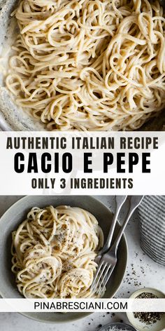 This authentic cacio e pepe is made with only 3 ingredients - pecorino romano, black pepper and pasta! This is the real deal recipe - just like a Roman restaurant would serve. #pinacooks #cacioepepe Roman Restaurant, Pecorino Pasta, Authentic Pasta, Scrumptious Food, Pecorino Romano, Pepper Pasta, Italian Recipe, Risotto Recipes, Italian Recipes Authentic