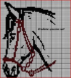 a cross - stitch pattern with a bicycle on it's front and back sides