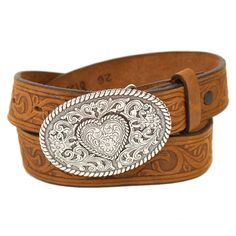 Justin Girls Brown Western Scroll Heart Buckle Leather Belt 26 New Size: 26 Style: 815bd Aged Bark (Brown) 100% Leather Made In The Usa Removable Heart Buckle Strap Width: 1-1/8" New W/O Tags , Never Worn Cowboy Buckle, Leather Tool Belt, Sunflower Hearts, Pink Belt, Boots Accessories, Brown Cowhide, Silver Horse, Justin Boots