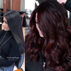 Burgundy Balayage, Maroon Hair, Black Red Hair, Moon Hair