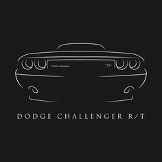 the logo for dodge challenger rtt, which is designed in white on black background