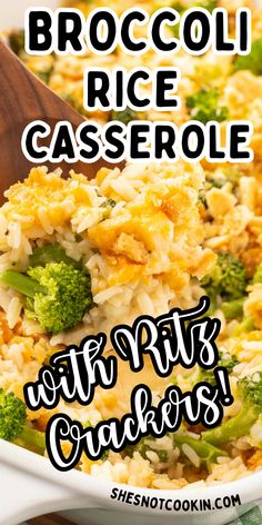 Broccoli rice casserole in white casserole dish. Rice And Brocolli Recipes, Broccoli With Rice Recipes, Easy Cheesy Broccoli Rice, Chicken Broccoli Rice Cheese Casserole Panko, Rice Brocolli Cheese Casserole, Brocoli Casserole Recipes Chicken, Broccoli Cheddar Rice Casserole Easy, Broccoli Cheese Rice Casserole Recipe, Broccoli Rice Velveeta Casserole