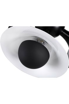 a black and white light fixture on a white background