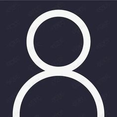 a white icon on a black background with the letter o in it's center