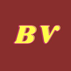 the letter bv in yellow and pink