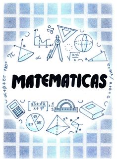 the word matenticas surrounded by hand drawn school supplies and math symbols on a white background