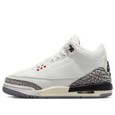 DM0967-100 White Cement 3, White Cement Reimagined, Jordan 3 White Cement, 2023 Shoes, Jordan Shoes For Kids, Original Air Jordans, Jordan Retro 3, Jordan Model, Retro Basketball