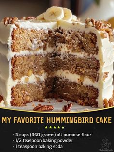 grandma's favorite recipes | MY FAVORITE HUMMINGBIRD CAKE | Facebook Best Hummingbird Cake Recipe, Best Hummingbird Cake, Hummingbird Cake Recipe, Carrot Cake Recipe Homemade, Homemade Cake Mixes, Hummingbird Cake Recipes, Hummingbird Cake, Homemade Cake