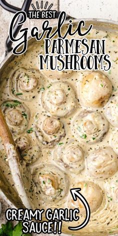 the best garlic parmesan mushrooms recipe in a skillet