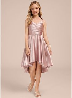 JJ's House Bow Stretch Satin V-Neck Confirmation Dresses Junior Bridesmaid Dresses Daily Party Fall Winter Summer Spring Ball-Gown/Princess Back Zip Dusty Rose Asymmetrical Pink Spaghetti Straps Junior Bridesmaid Dress. #JJ's House #Bow #StretchSatin #VNeck #ConfirmationDresses #JuniorBridesmaidDresses #Daily #Party #Fall #Winter #Summer #Spring #BallGownPrincess #BackZip #DustyRose #Asymmetrical #Pink #SpaghettiStraps #JuniorBridesmaidDress Spring Ball, Confirmation Dresses, Pink Spaghetti, Gown Princess, Ball Gowns Princess, Junior Bridesmaid Dress, Junior Bridesmaid Dresses, Junior Bridesmaid, Stretch Satin