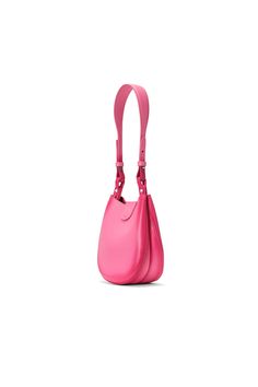 Matte blush calfskin small saddle bag Hot pink oil-edge, threading, and lining details Fold-over flap with magnetic closure Embossed logo Two leather straps of different lengths: a short one for side-shoulder baguette carry, and a long one for crossbody carry One bonus inner pouch, detachable with a chain -------------- Bag size: approximately 7.5” W x 7” H x 3” D (19 cm x 17.5 cm x 7.5 cm) One shorter adjustable leather strap with a drop of approximately 8.5" to 9.5" (22 cm to 24 cm) One longer Chic Pink Saddle Bag For Everyday Use, Pink Calf Leather Bag For Formal Occasions, Pink Calf Leather Bag With Detachable Strap, Chic Pink Calf Leather Bag, Chic Calf Leather Saddle Bag With Adjustable Strap, Classic Pink Leather Bag, Pink Bags With Leather Lining For Everyday Use, Everyday Pink Bags With Leather Lining, Pink Everyday Bags With Leather Lining