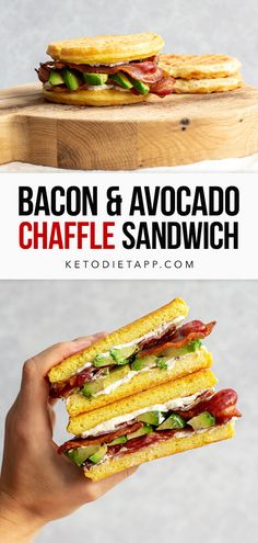 bacon and avocado chaffle sandwich with ketodeta