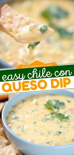 Nothing beats the flavor of this crowd-pleasing appetizer recipeChile Con Queso Dip from scratch is a cheesy dip made perfectly for tortilla chipsAdd this to your tailgate foodhomegating recipesor Gameday food ideas Gameday Food Ideas, Mexican Queso, Mexican Appetizers, Cheesy Dip, Crowd Pleasing Appetizers, Queso Dip