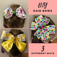 How to Make Hair Bows - 3 Easy Styles Big Hair Bows Diy Easy, Homemade Hair Bows, Turkey Hair Bow, Easy Hair Bows, Find Your Style Fashion, Make Hair Bows